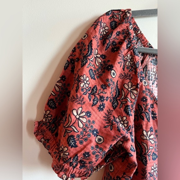 Madewell Puff-Sleeve Peplum Top in Cavoli Floral - Picture 6 of 11